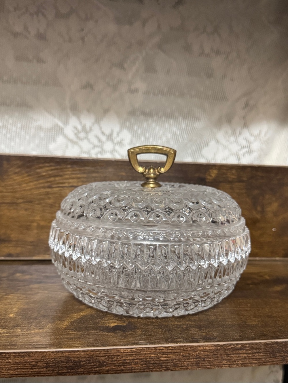 Vintage Fostoria Aristocratic clear style with brass